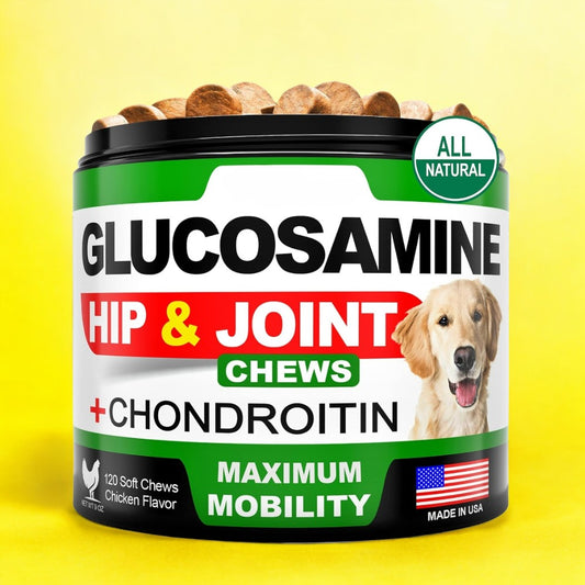 Glucosamine for Dogs Hip and Joint Supplement. 120 Mobility Chews